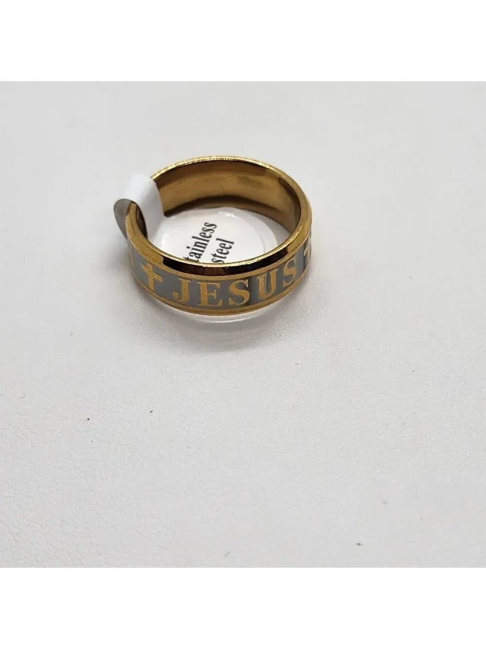 Brand New   Stainless Steel Jesus Cross Ring